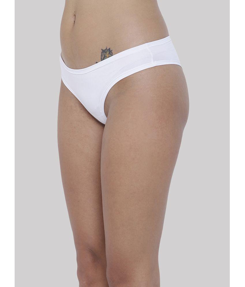 Exclusive Men BASIICS By La Intimo - White BCPSS020B Polyester Solid Womens Bikini ( Pack of 2 )