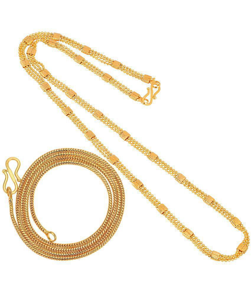 Sophisticated Men AanyaCentric Combo of 2 Gold Plated 22inches Long Fashion Chain - None 2025 at