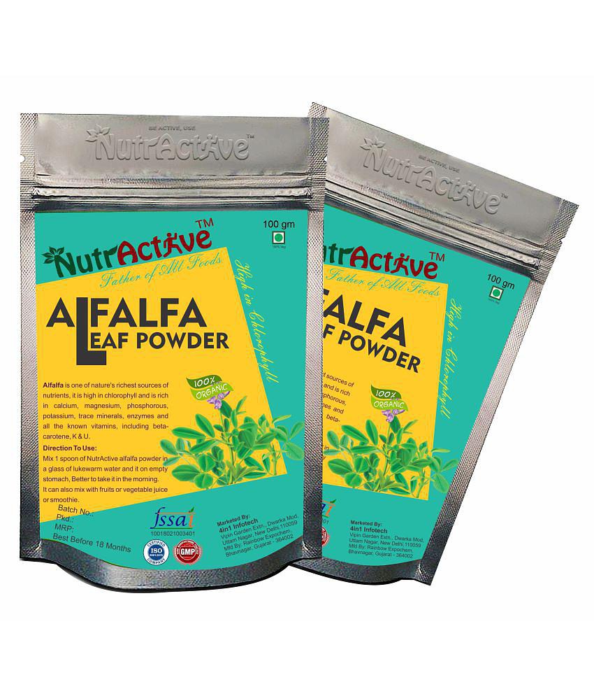 NutrActive Organic Alfalfa 200 gm Vitamins Powder