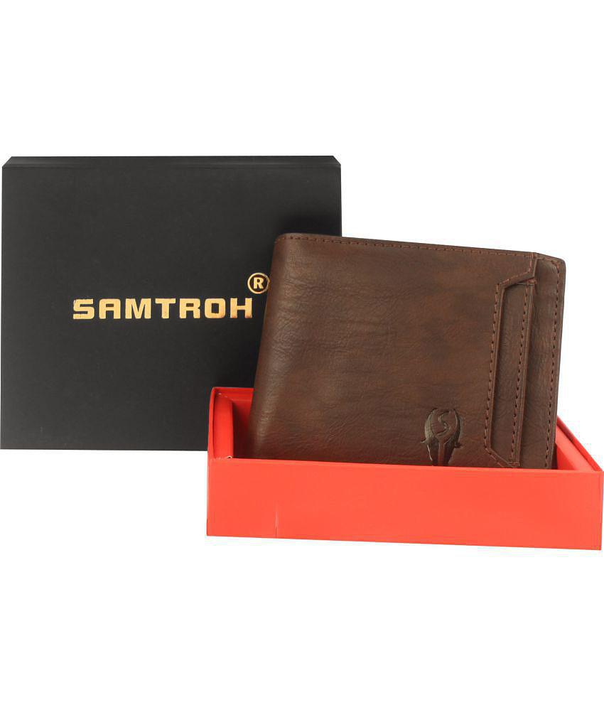 samtroh - PU BROWN Men''s Regular Wallet ( Pack of 1 ) - Brown