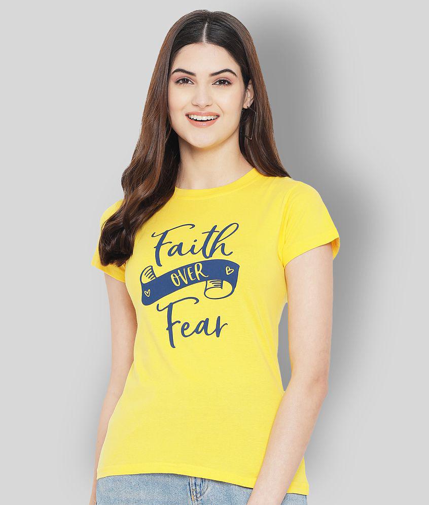 Chic Women Fabflee Cotton Yellow T-Shirts - Single - 2XL 2025 at ShopCircuit | ONDC