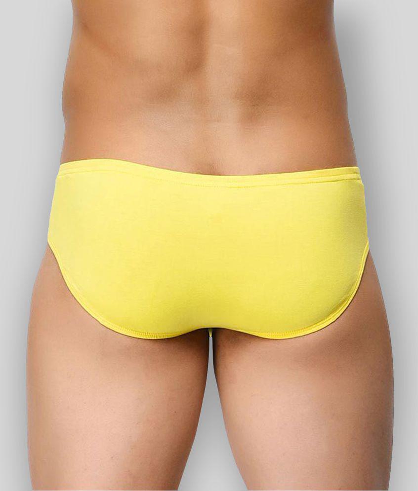Top Men BASIICS By La Intimo - Yellow Cotton Men's Briefs ( Pack of 1 ) - L 2025 at ShopCircuit 