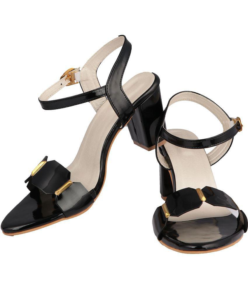 Shoetopia - Black Women's Sandal Heels - None