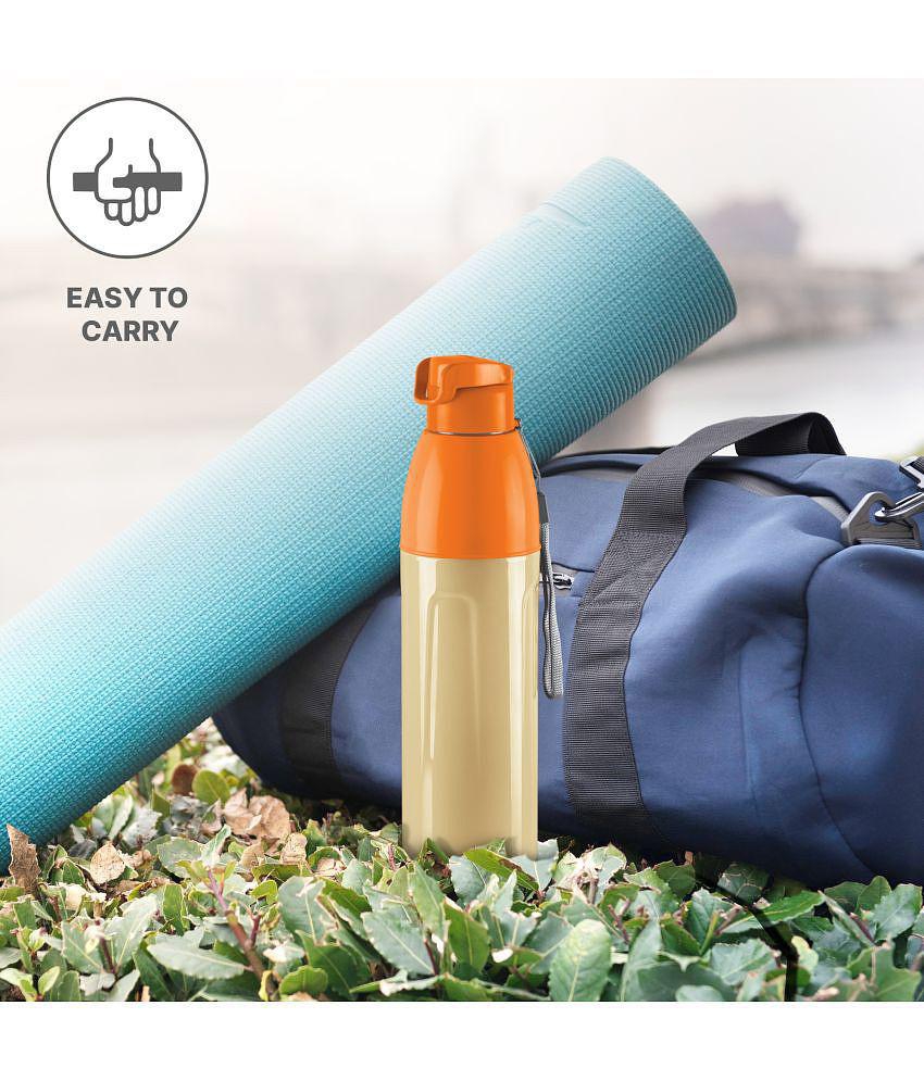 Milton Kool Convex 700 Insulated Inner Pet Water Bottle, 560 ml, Ivory | Easy To Carry | Leak Proof | School | Office | Gym | Hiking | Treking | Travel Bottle - Ivory