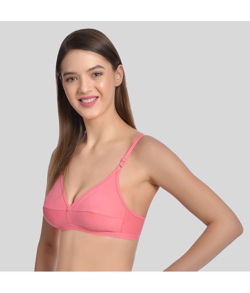 AIMLY - Pink Cotton Non Padded Women''s T-Shirt Bra ( Pack of 1 ) - None