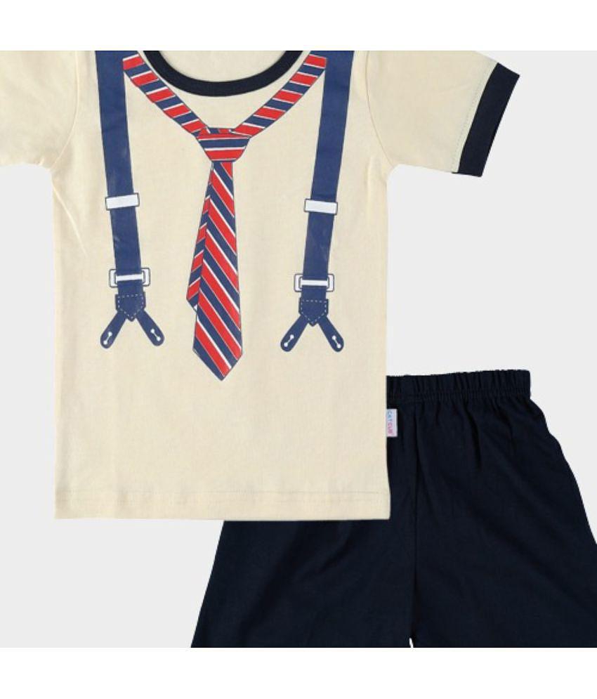 New Men CATCUB - Cream Cotton Boys T-Shirt & Shorts ( Pack of 1 ) - None 2025 at ShopCircuit | O