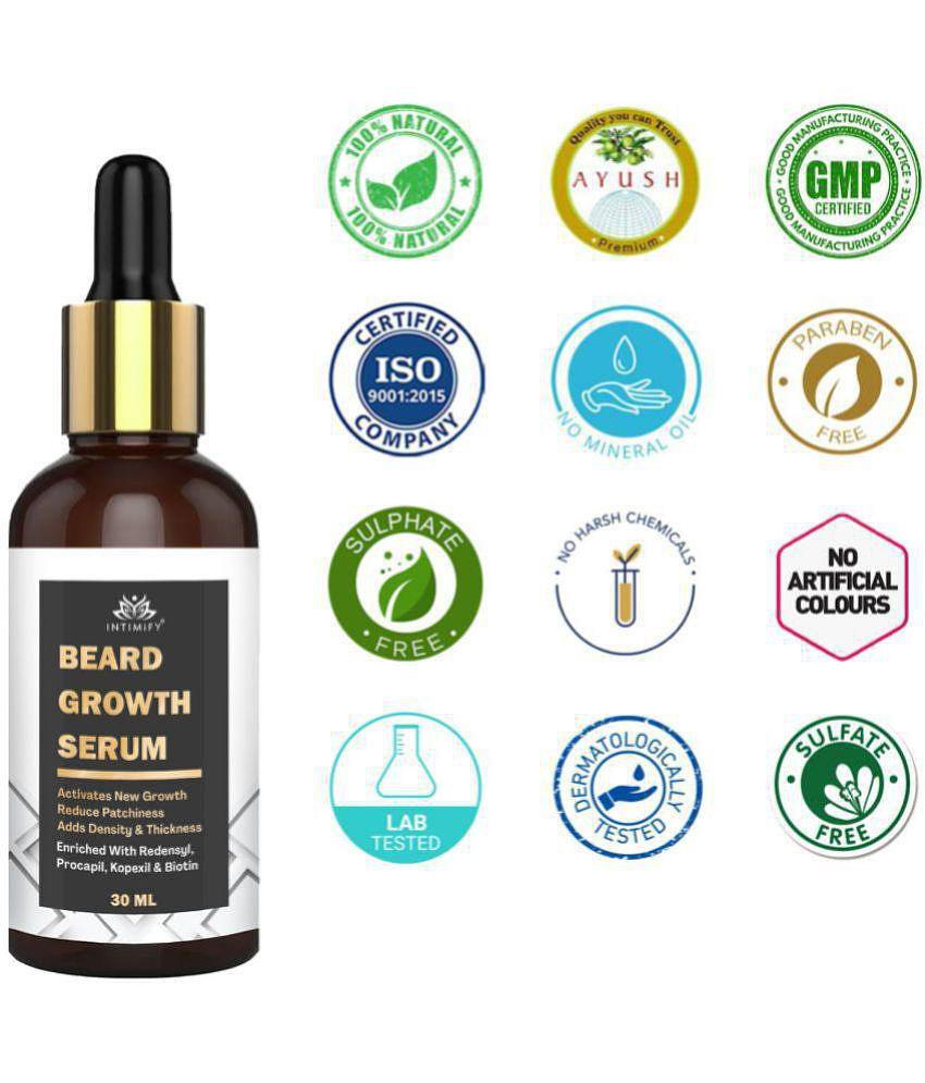 Intimify Beard Growth Serum, for beard growth, anti greying beard oil, Beard oil, 30 ml