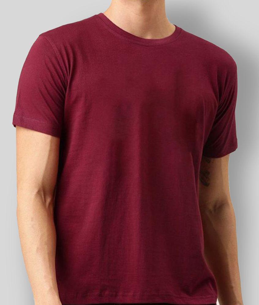 SKYRISE - Maroon Cotton Slim Fit Men's T-Shirt ( Pack of 1 ) - None