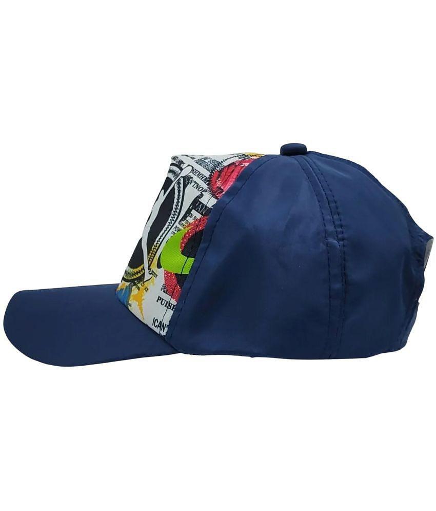 Elegant Men Zacharias Unisex Kids Cotton & Polyester Baby Cap kc-22 (Blue_9-24 Months) (Pack of 