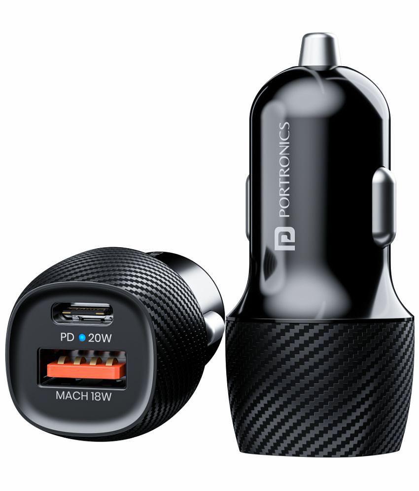 Portronics Car Mobile Charger Car Power 17 Black