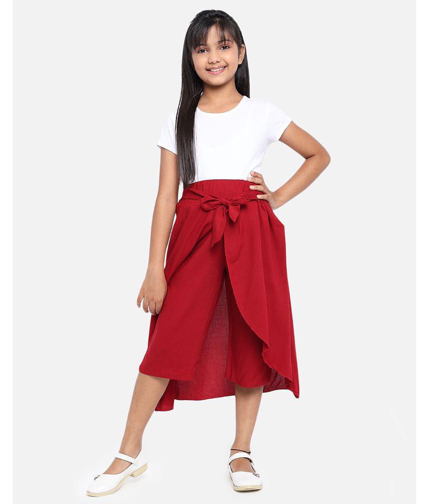 New Men ADDYVERO Solid Girls Flared Maroon Skirt - None 2025 at ShopCircuit | ONDC