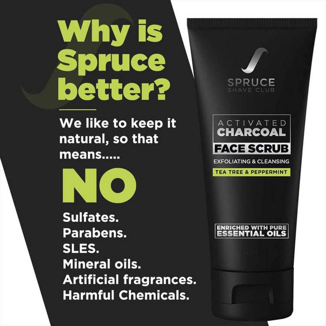 Charcoal Face Scrub | With Essential Oils | Tea Tree & Peppermint