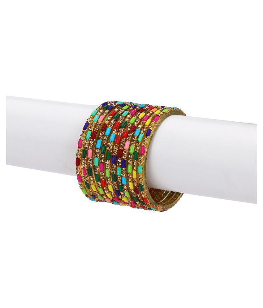 New Men Somil Designer Colorful Collection Multi 12 Fashion Bangle Set Ornamented With Exclusive