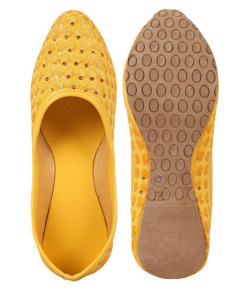 Raj Yellow Ethnic Footwear - None