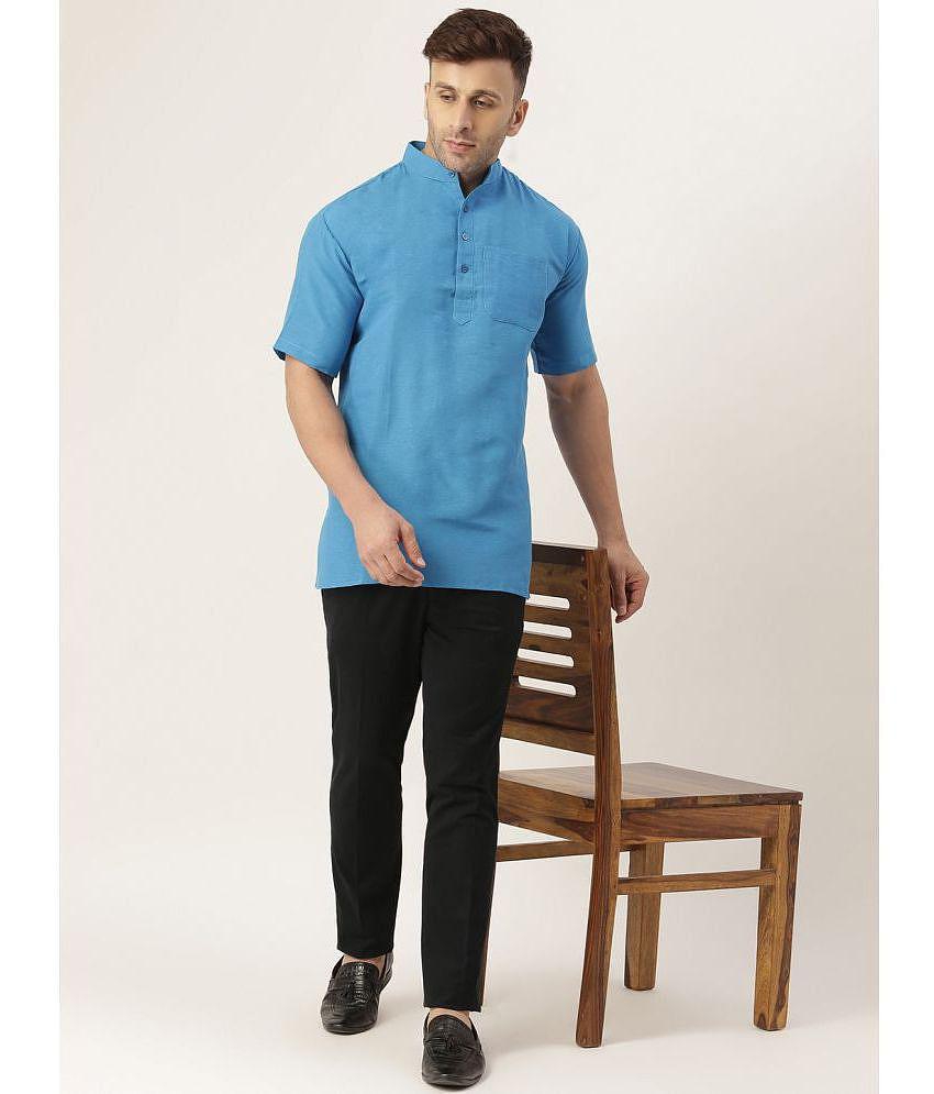 KLOSET By RIAG - Blue Cotton Men's Regular Kurta ( Pack of 1 ) - None