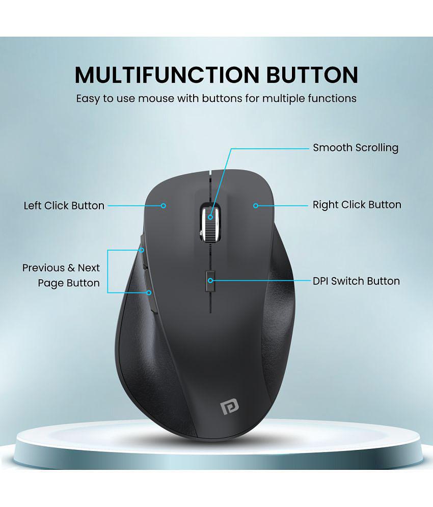 Portronics Toad 24:Wireless Optical Mouse ,Black (POR 1611)