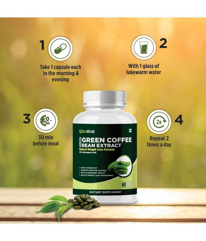 Nutrafirst Green Coffee Bean Extract Capsules with 50% CGA for Weight Management in Men & Women - 60 Capsules (Pack of 1)