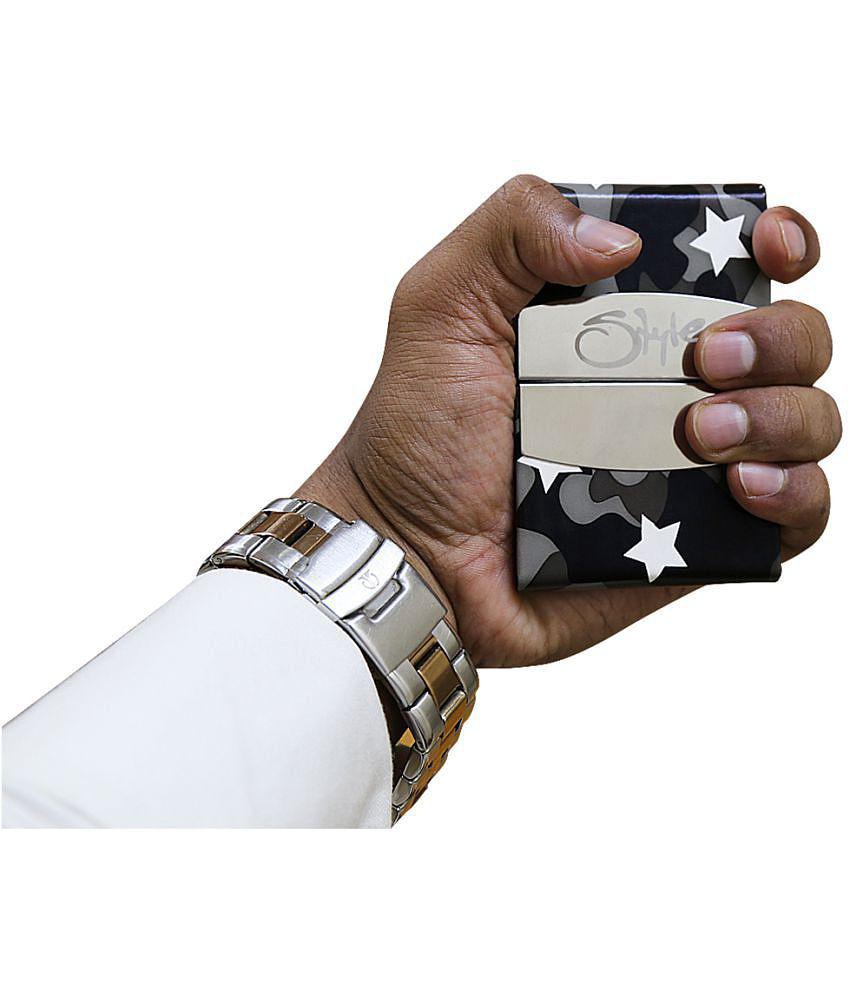 Trendy Men Style 98 Black Steel RFID Protected Card Holder For Men & Women - Black 2025 at ShopC