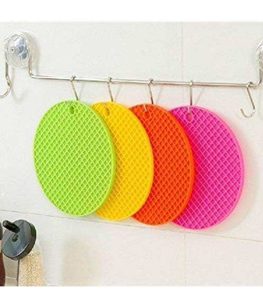 18 ENTERPRISE Trivet Mat Multipurpose Silicone Pot Holders,Anti Slip Hot Pads Silicone Heat Resistant Coasters, Cup Insulation Mat, Insulation Pad Potholders Random Pack of 4.