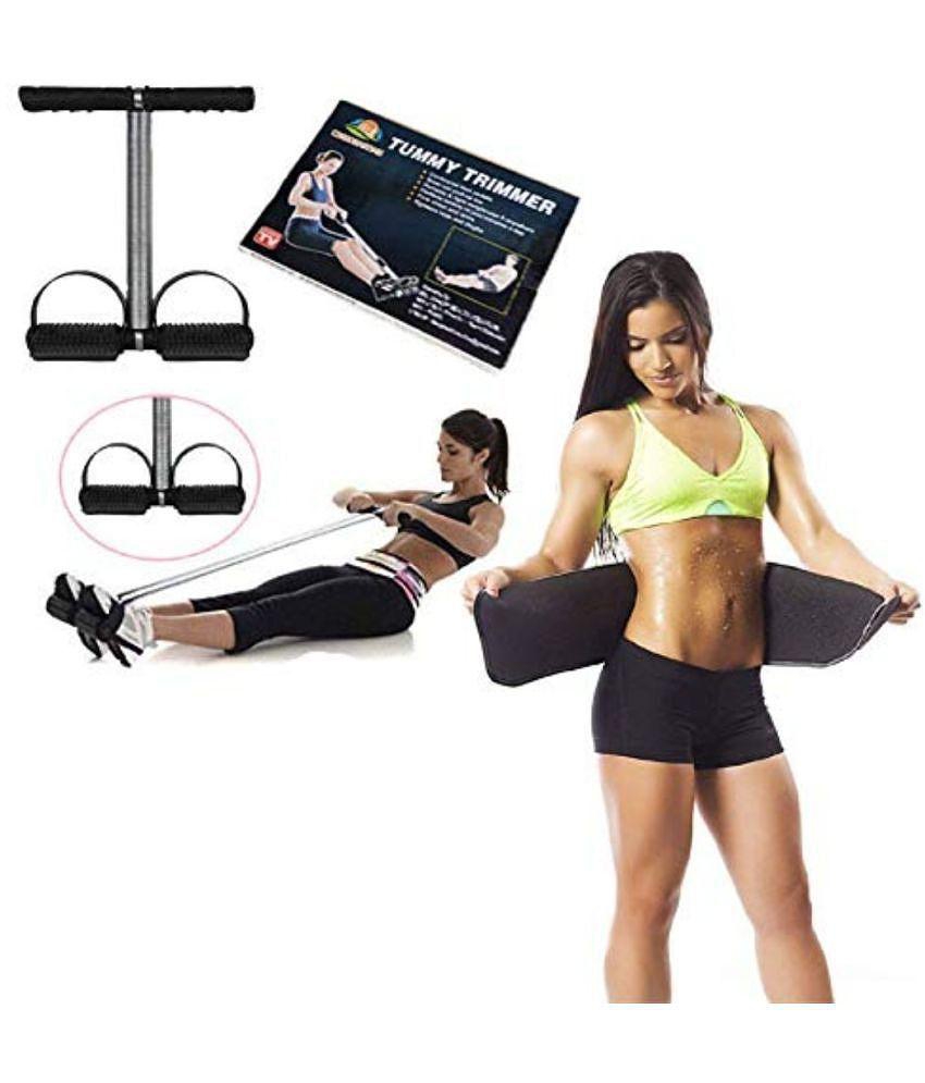 HORSE FIT Tummy Trimmer Pump + Sweat Slim Belt A Complete Slimming Exercise Kit. - Multi Color