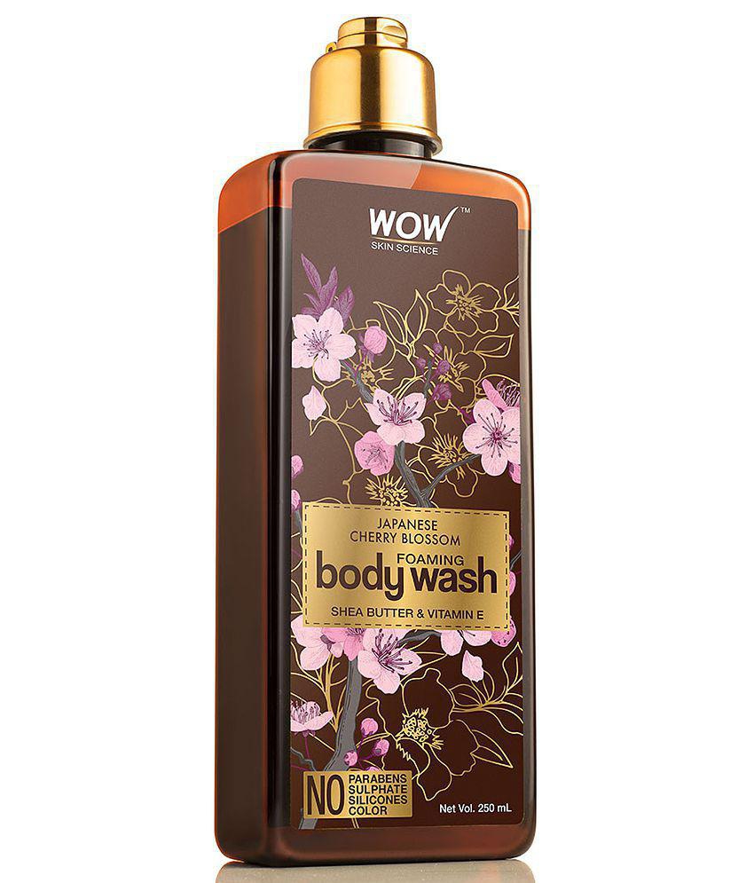 WOW Skin Science Japanese Cherry Blossom Foaming Body Wash - No Parabens, Sulphate, Silicones & Color - 250mL