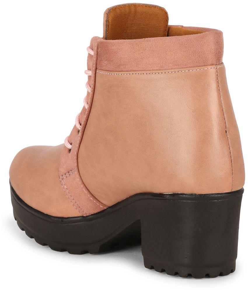 Ishransh - Peach Women's Ankle Length Boots - None