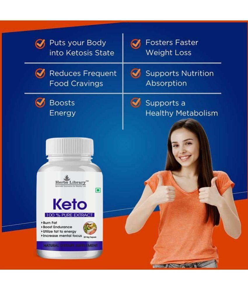 Herbs Library Keto Capules Supports Weight Loss with Garcinia Cambogia 60 Capsules (Pack of 1)