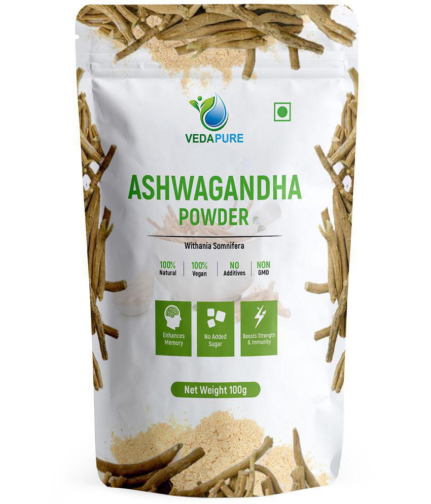 VEDAPURE Pure Ashwagandha Powder Supports Anxiety & Stress - 100gm (Pack of 1)