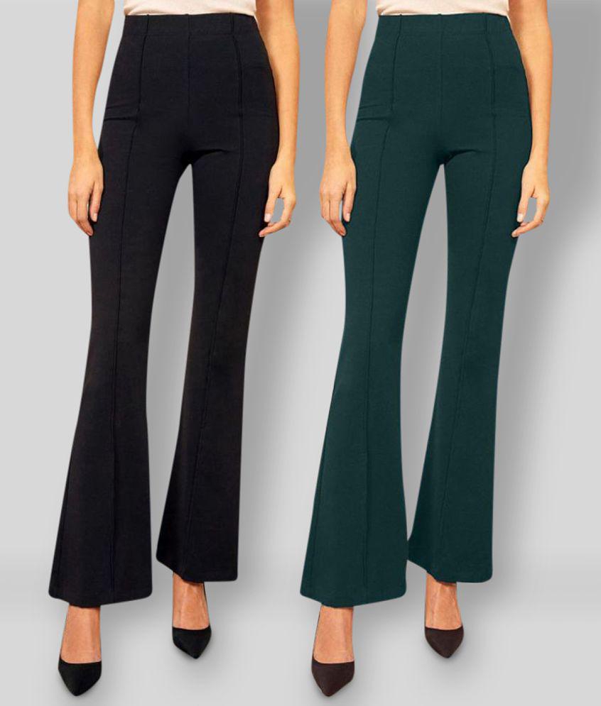 Elegant Men Addyvero - Multicolor Cotton Blend Bootcut Fit Women's Bootcut Pants  ( Pack of 2 ) 