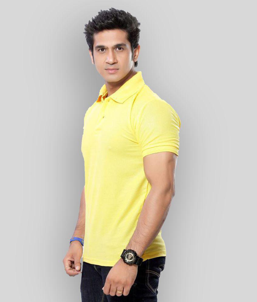 in365 - Yellow Cotton Blend Regular Fit Men's Polo T Shirt ( Pack of 1 ) - None