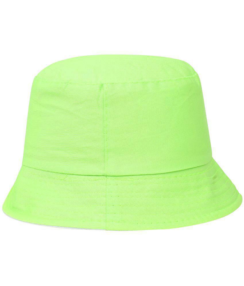 Premium Men Zacharias Girl's Cotton Solid Fishermen Bucket Hat Green (Pack of 1) (8-14 Years) - 