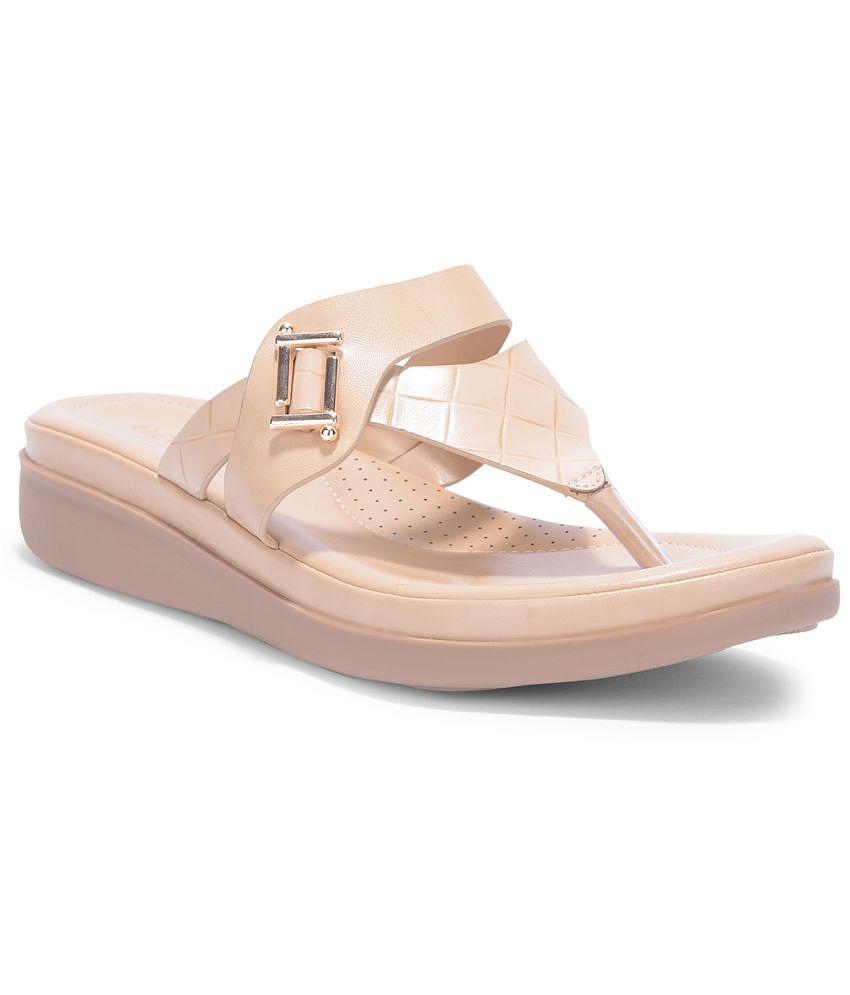 Stylish Men Liberty Beige Womens Leather Slipper - None 2025 at ShopCircuit | ONDC