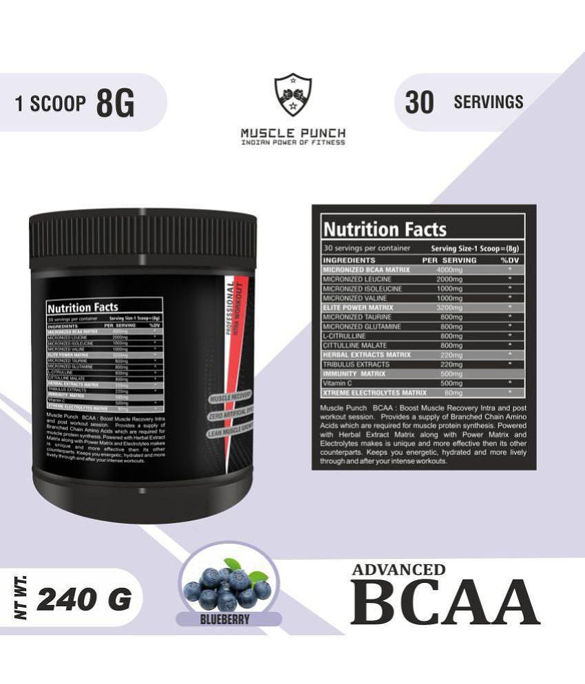 Muscle Punch Muscle Punch | BCAA 30 Servings | Blueberry 240 gm