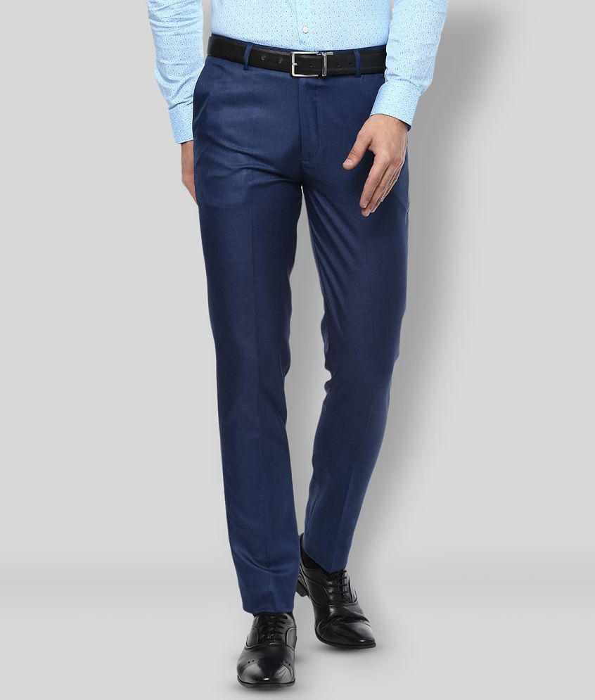 Inspire Clothing Inspiration - Blue Polycotton Slim - Fit Men''s Formal Pants ( Pack of 1 ) - None