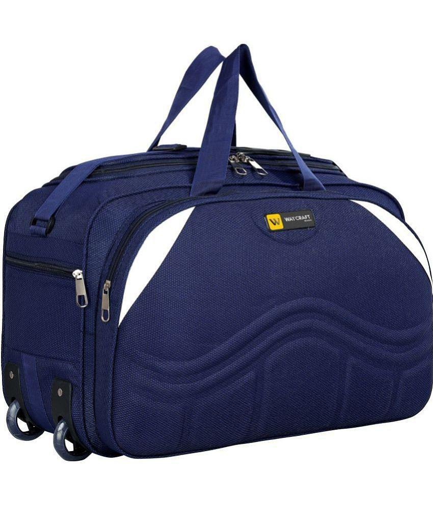 Waycraft - 55 Ltrs Blue Polyester Duffle Trolley - L