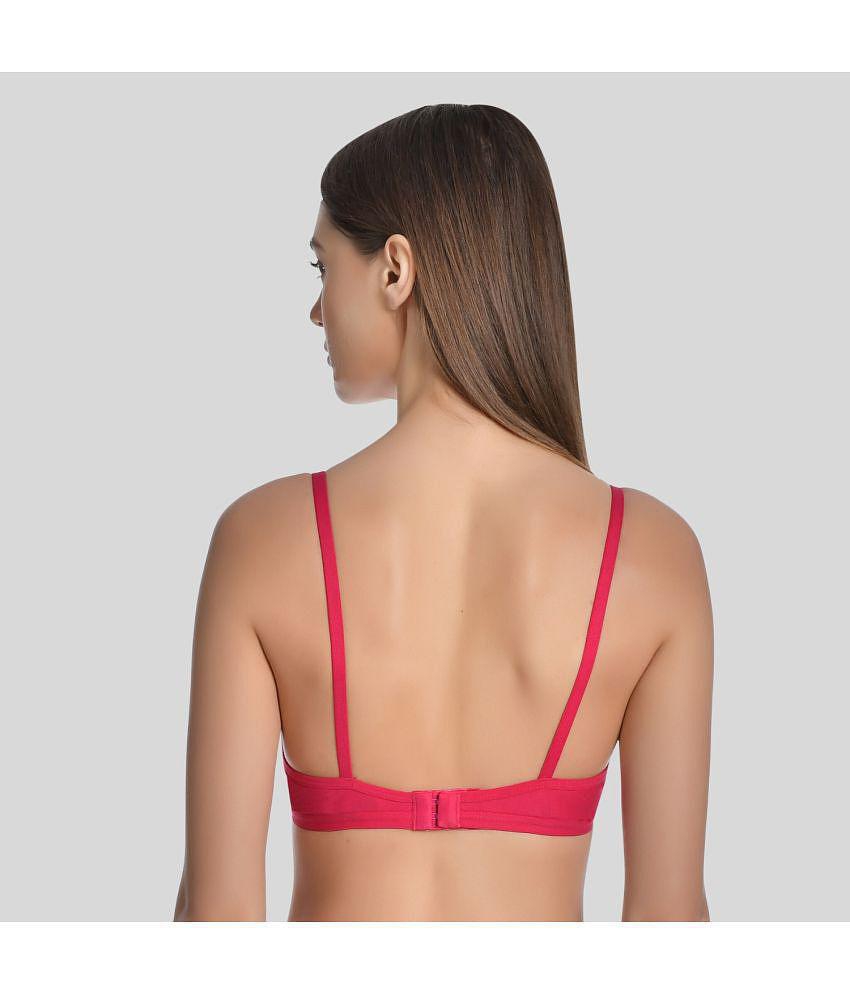 AIMLY - Fluorescent Pink Cotton Non Padded Womens T-Shirt Bra ( Pack of 1 ) - None