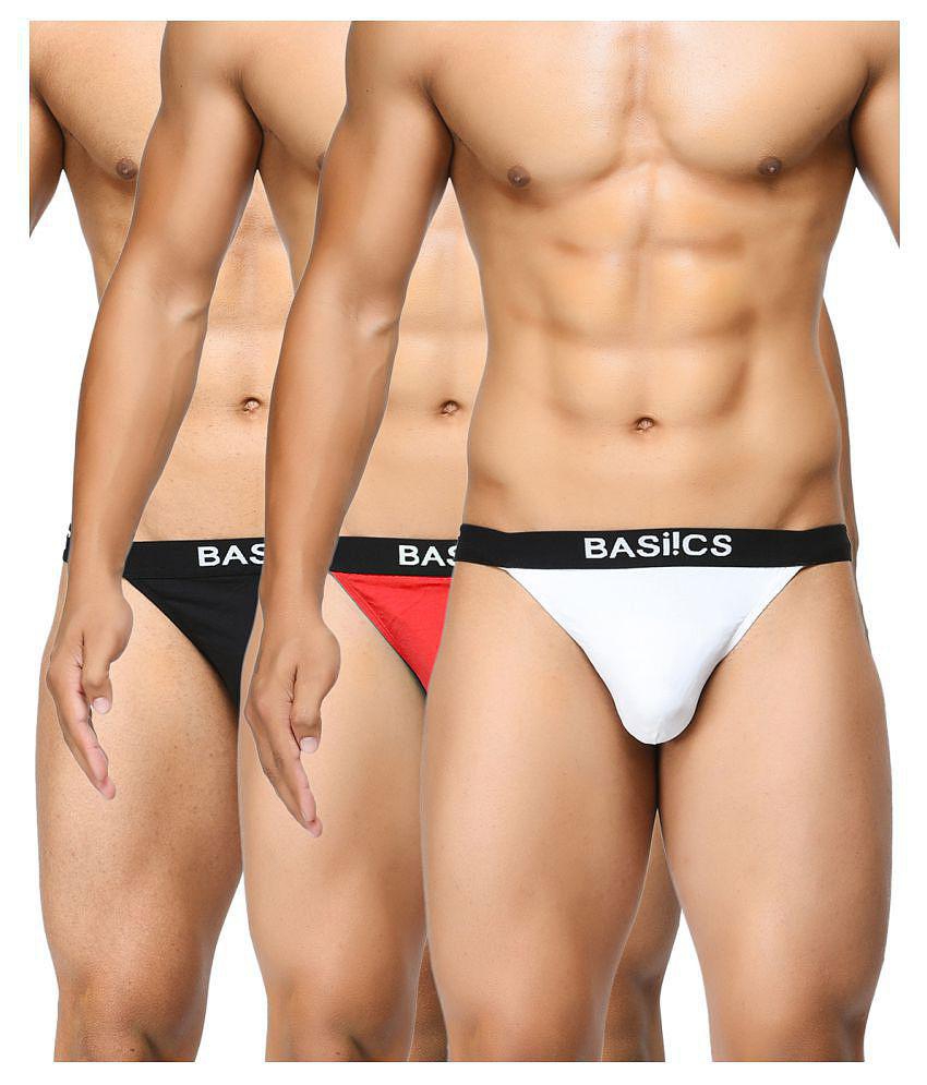 Latest Men BASIICS By La Intimo - Multicolor Cotton Men''s Thongs ( Pack of 3 ) - S 2025 at Shop