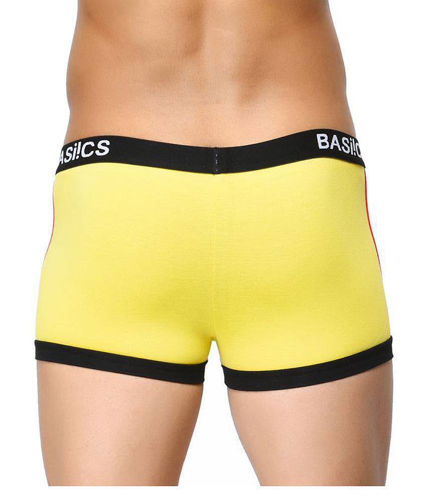 Exclusive Men BASIICS By La Intimo - Yellow Cotton Men's Trunks ( Pack of 1 ) - S 2025 at ShopCi