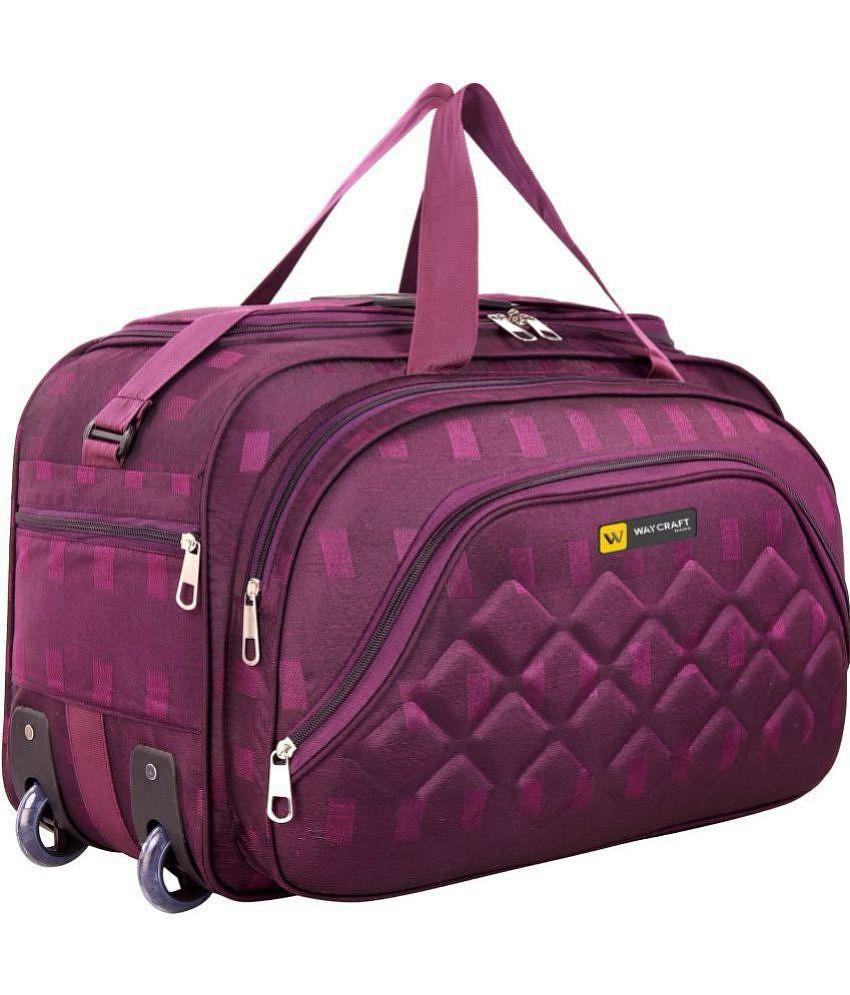 Waycraft - 55 Ltrs Purple Polyester Duffle Trolley - L