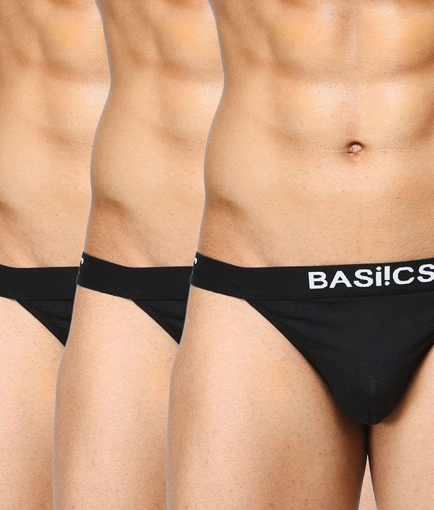 Trendy Men BASIICS By La Intimo - Black Cotton Mens Thongs ( Pack of 3 ) - L 2025 at ShopCircuit
