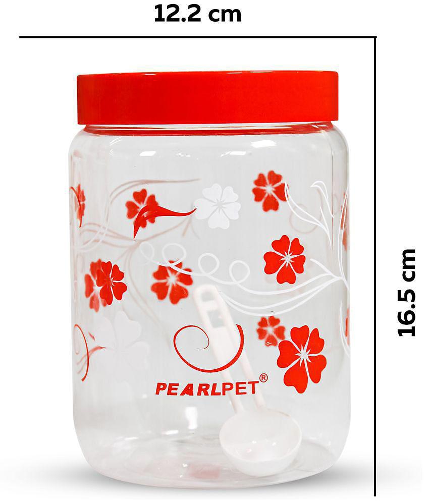 PearlPet - Red Plastic Spice Container ( Set of 6 ) - 1800 ml - Red