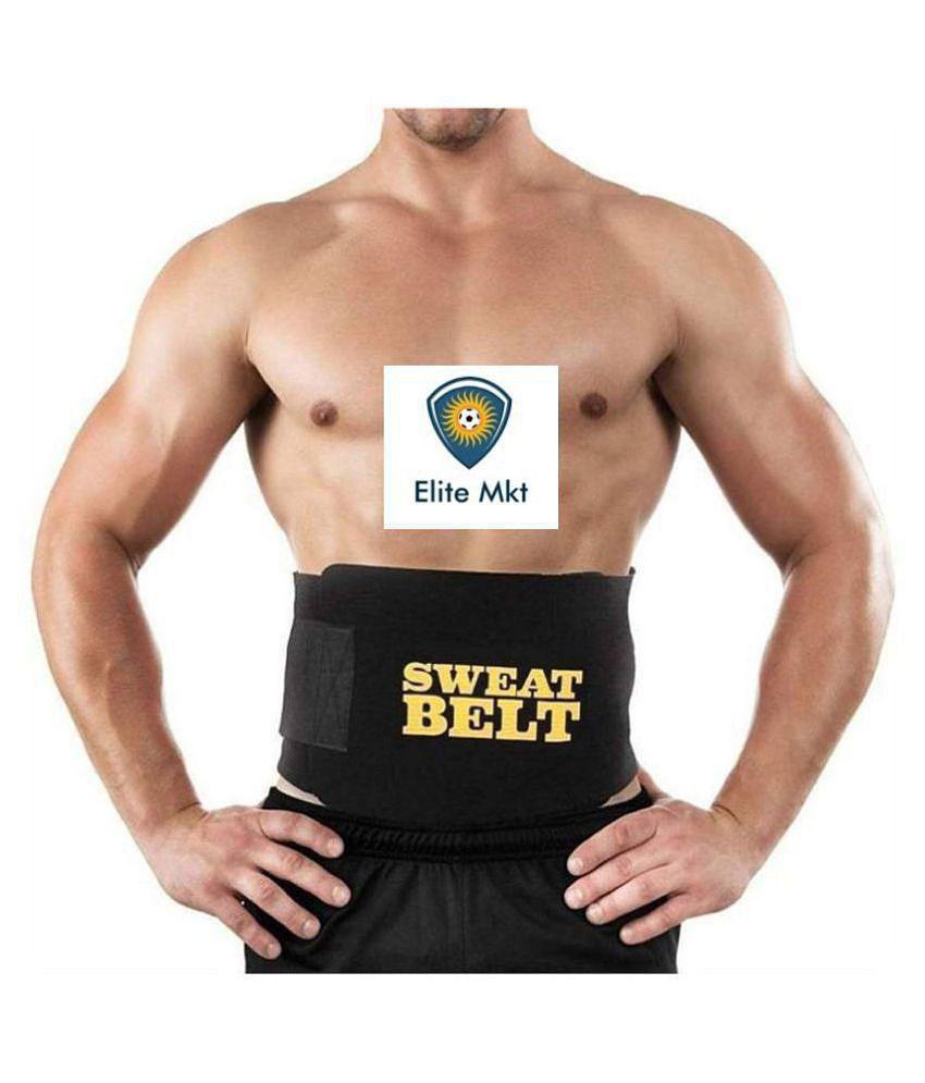 Elite Mkt Â® Combo of Sweat Slim Belt and Single Spring Tummy Trimmer Abs Exerciser Waist-Trimmer for Burn Off Calories - Black