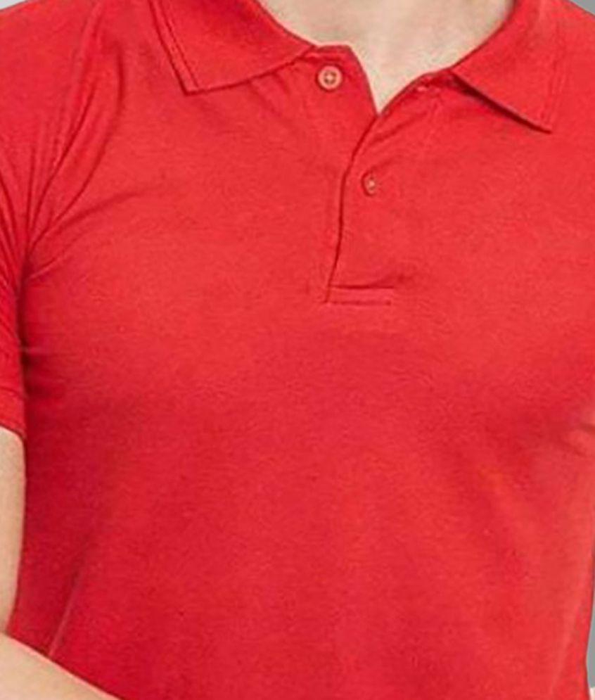 Stylish Men SKYRISE - Red Cotton Blend Slim Fit Men's Polo T Shirt ( Pack of 1 ) - None 2025 at 