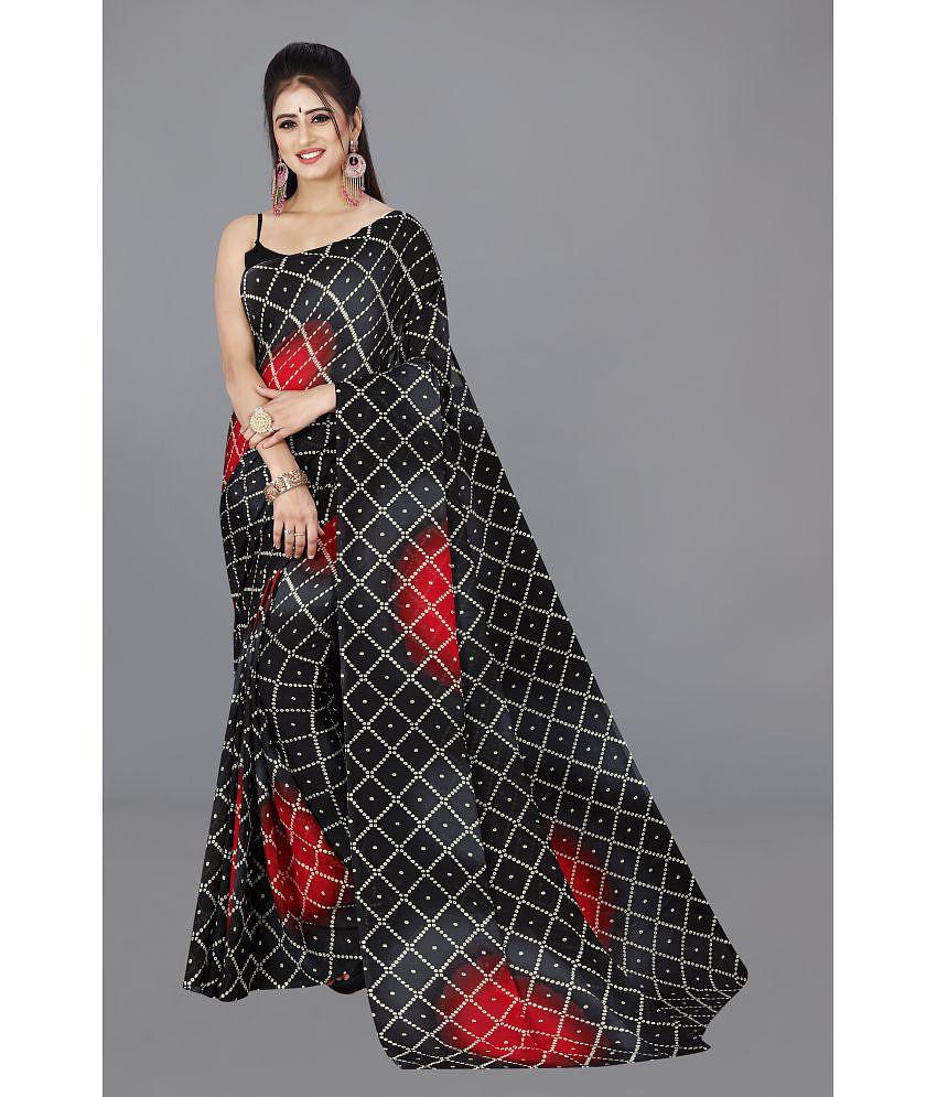 Sherine - Black Georgette Saree Without Blouse Piece ( Pack of 1 ) - Black