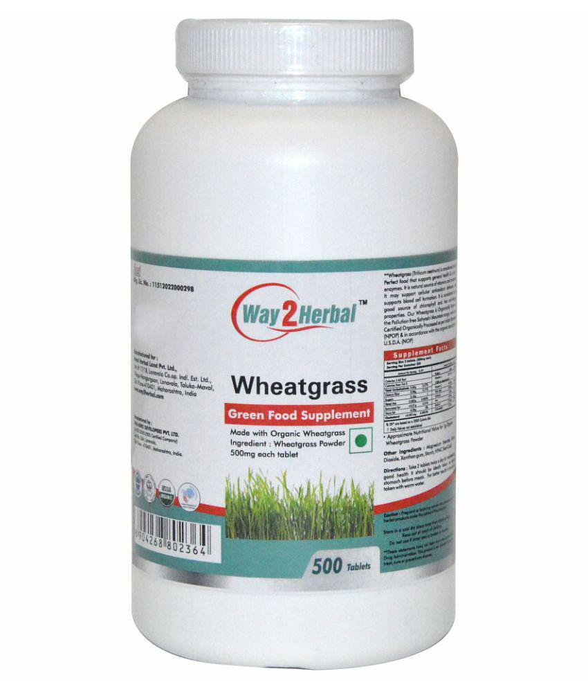 Way2Herbal Wheat Grass 500  Tablets 500 mg