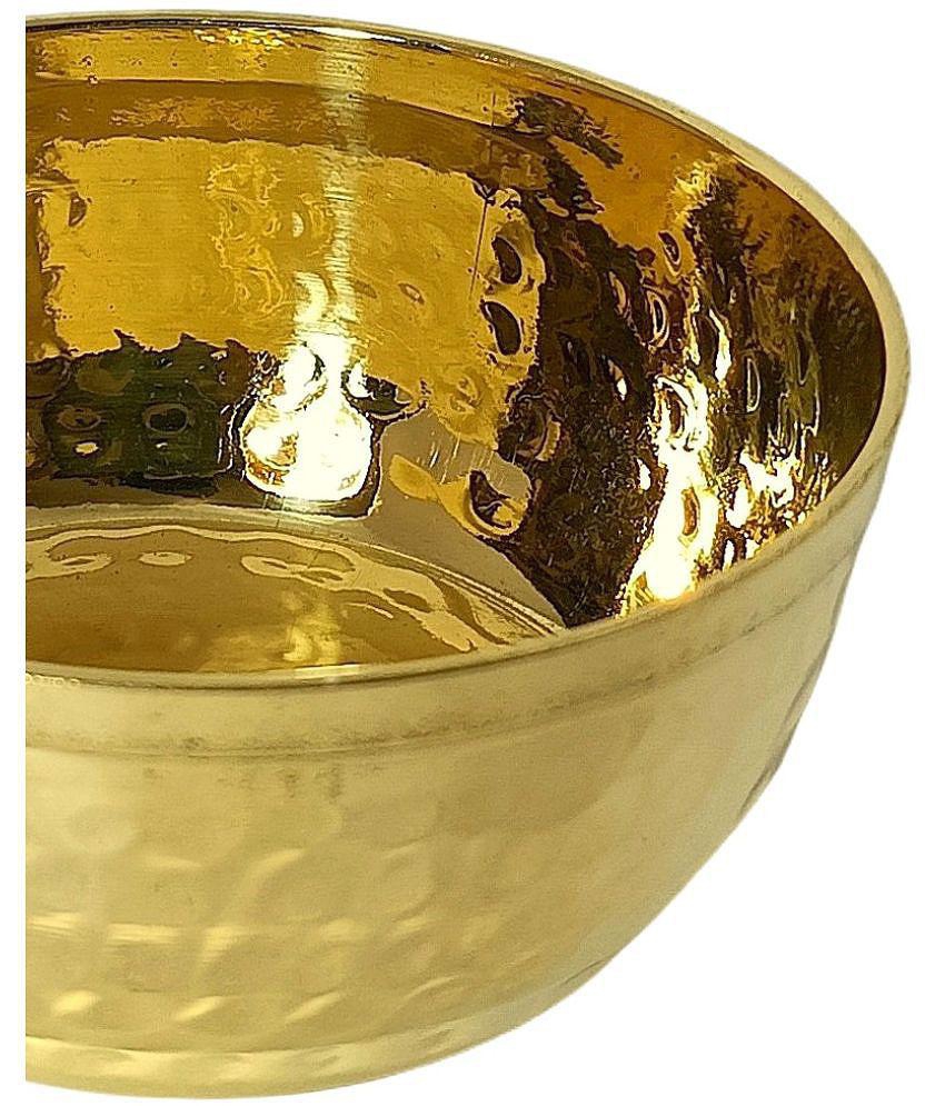 A & H ENTERPRISES - Hammered Katori /Sabzi Bowl Brass Cereal Bowl 200 mL ( Set of 2 ) - Brass