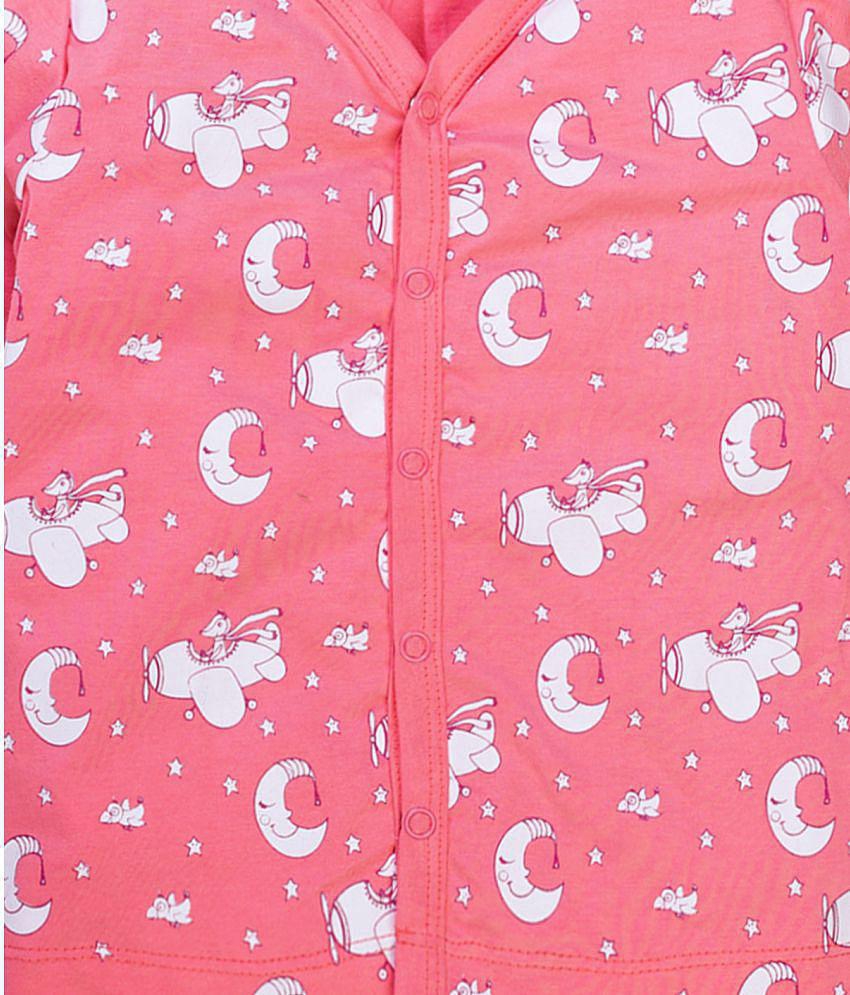 Buy Online Kothari Hosiery Factory Pvt. Ltd. Sweetie Pie Pink Full Sleeves Printed Night Suit For Baby - None