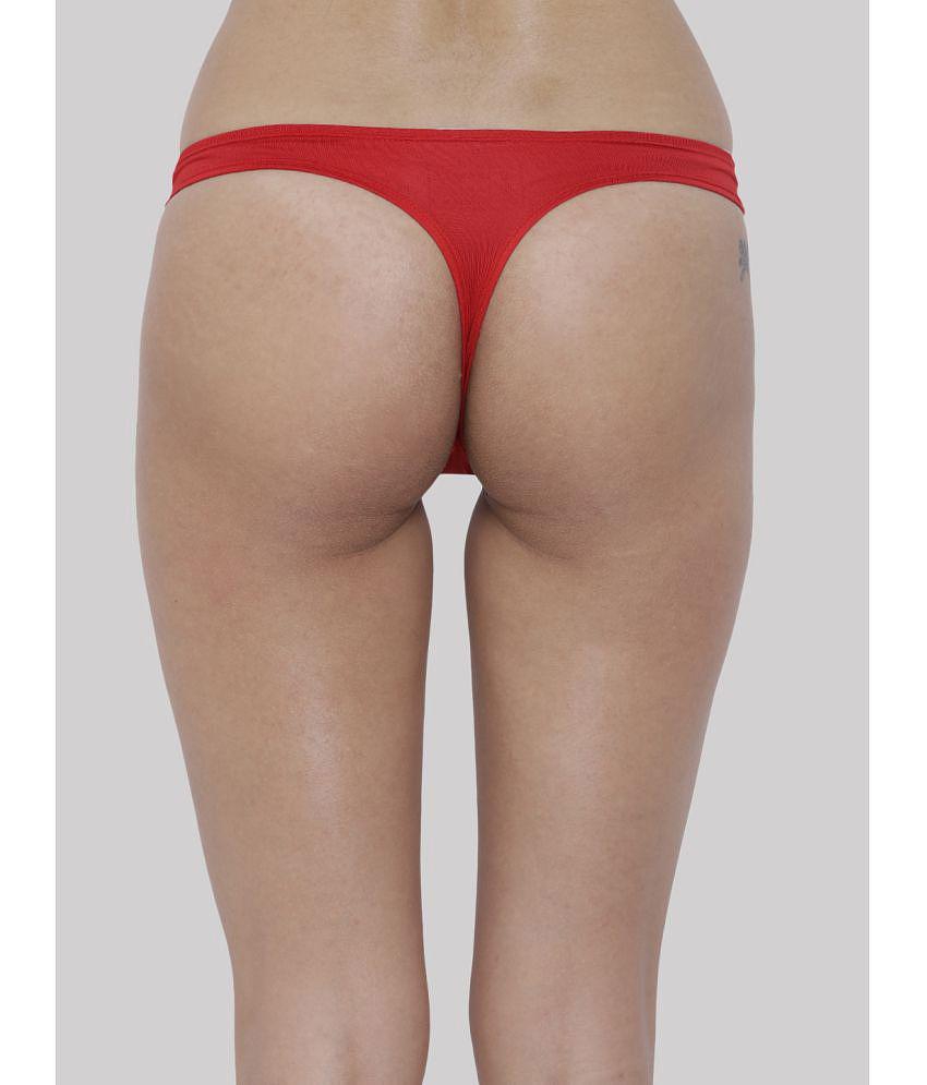 Sophisticated Men BASIICS By La Intimo - Red BCPSS01 Polyester Solid Womens Bikini ( Pack of 1 )