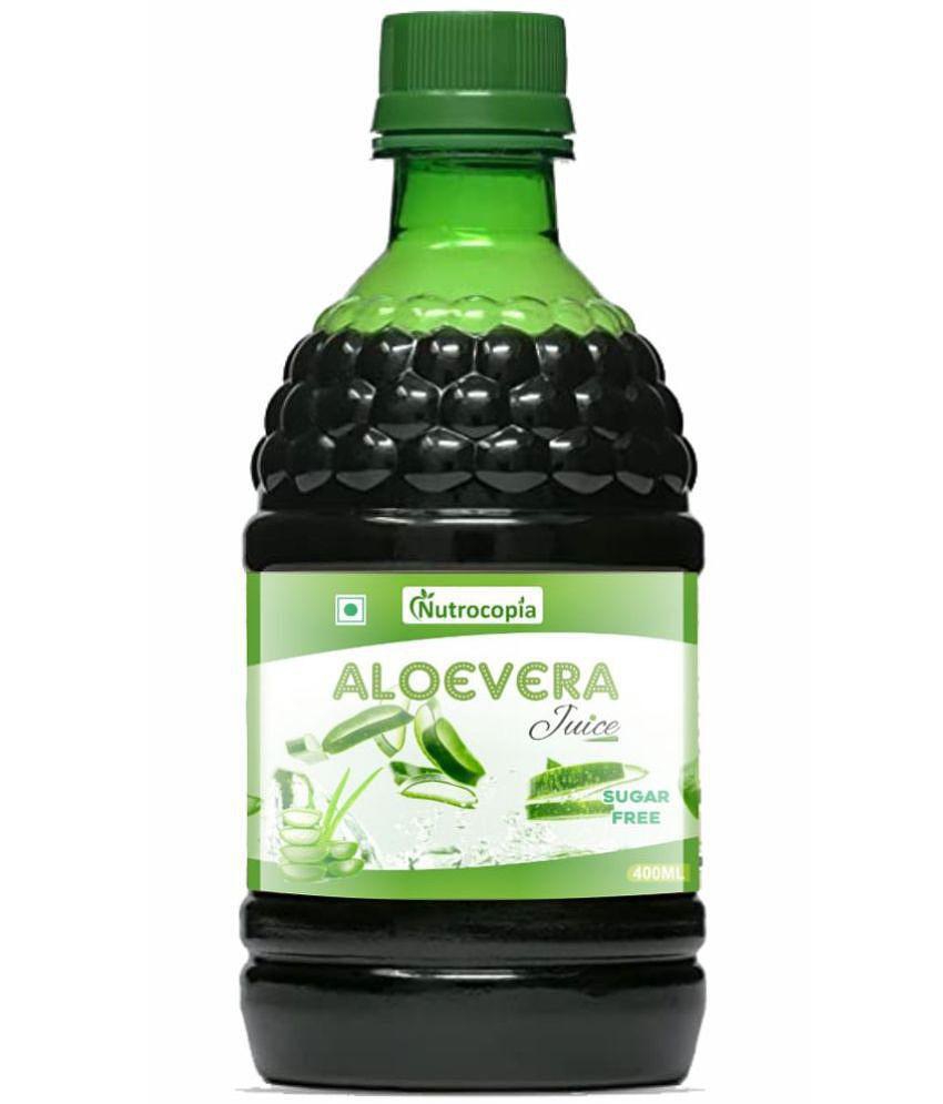 NUTROCOPIA Aloe Vera Juice | For Glowing Skin & Healthy Hair | Organic & Natural Juice Made With Cold Pressed Aloe Vera 400 ML