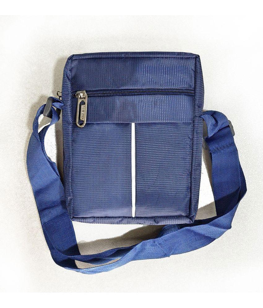 Luxurious Men krishiv Navy Blue Solid Messenger Bag - Navy Blue 2025 at ShopCircuit | ONDC